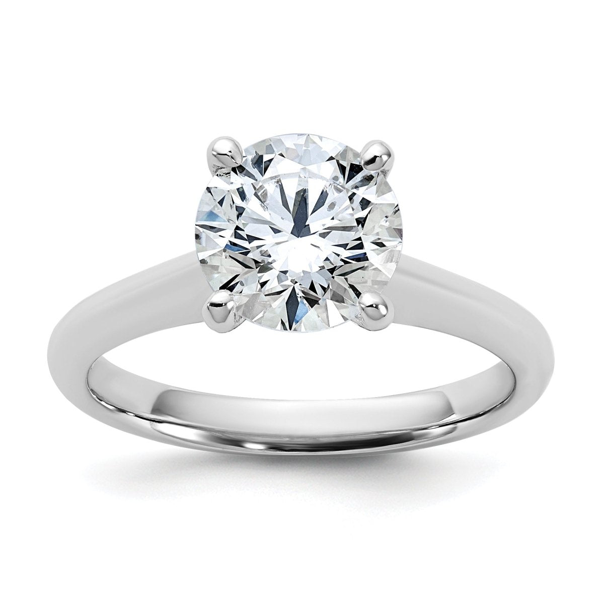 14k White Gold 2 carat Certified Lab Grown Diamond VS+ F+ Round 8X Complete Solitaire Ring - authentic supplier studio photograph