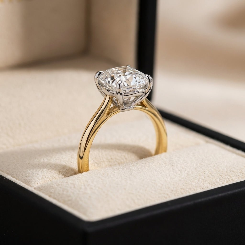 RM12841-250C-LD Cushion solitaire engagement ring ring-in-box