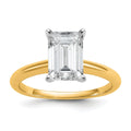 10ktt 2 1/2ct Lab Grown Diamond VS+ F+ Emerald Solitaire Comp Eng Ring - authentic supplier studio photograph