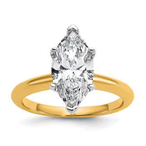 10ktt 2 1/2ct Lab Grown Diamond VS+ F+ Marquise Solitaire Comp Eng Ring - authentic supplier studio photograph