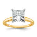 10ktt 2 1/2ct Lab Grown Diamond VS+ F+ Princess Comp Solitaire Eng Ring - authentic supplier studio photograph