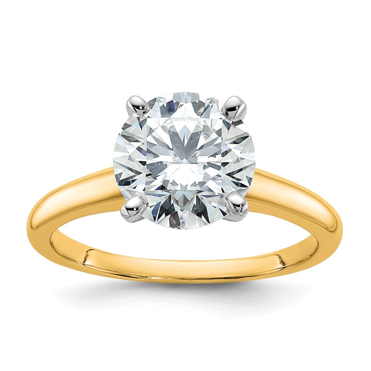 10ktt 2 1/2ct Lab Grown Diamond VS+ F+ Round Comp Solitaire Eng Ring - authentic supplier studio photograph
