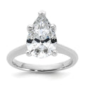 14k White Gold 3 carat Certified Lab Grown Diamond VS+ F+ Pear 8X Complete Solitaire Ring - authentic supplier studio photograph