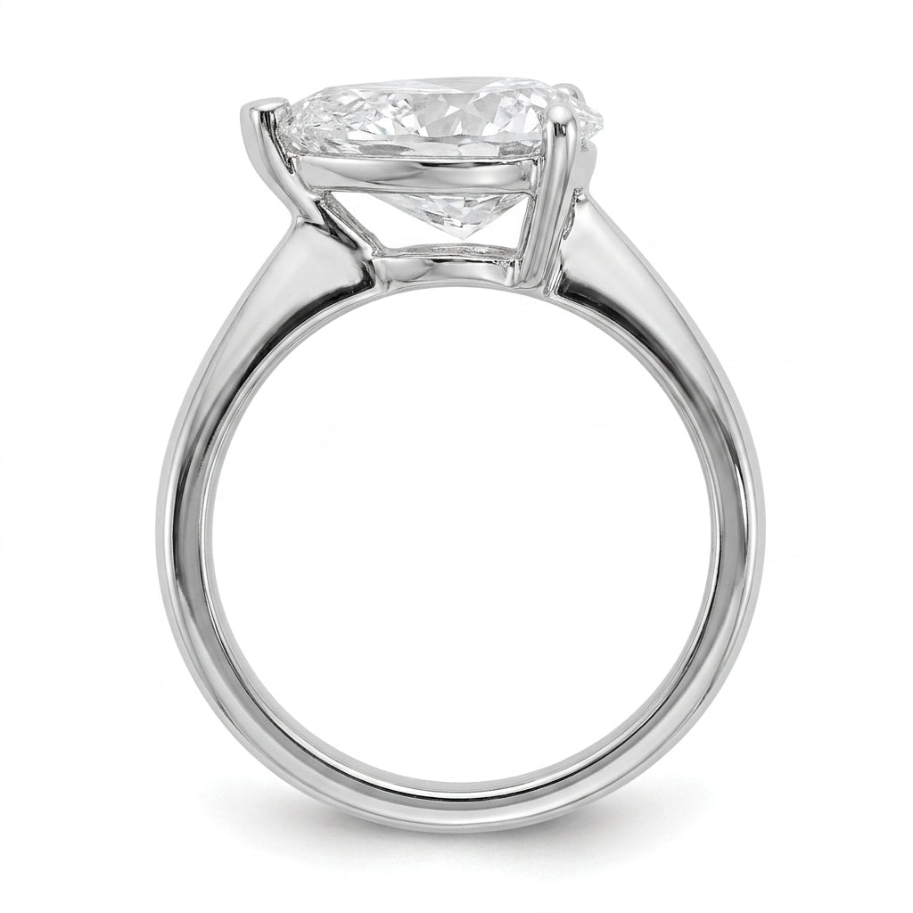 3 carat pear lab grown diamond engagement ring - side profile