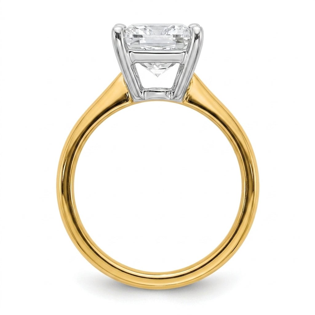 3 carat princess lab grown diamond engagement ring - side profile