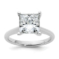 14k White Gold 3 carat Certified Lab Grown Diamond VS+ F+ Princess 8X Complete Solitaire Ring - authentic supplier studio photograph