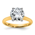 14k Two-tone 3 carat Certified Lab Grown Diamond VS+ F+ Round 8X Complete Solitaire Ring - authentic supplier studio photograph