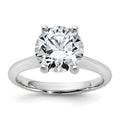 14k White Gold 3 carat Certified Lab Grown Diamond VS+ F+ Round 8X Complete Solitaire Ring - authentic supplier studio photograph