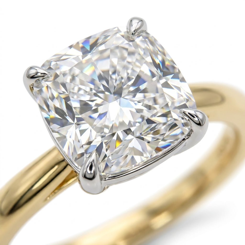 RM12843-350C Cushion solitaire engagement ring macro-sparkle