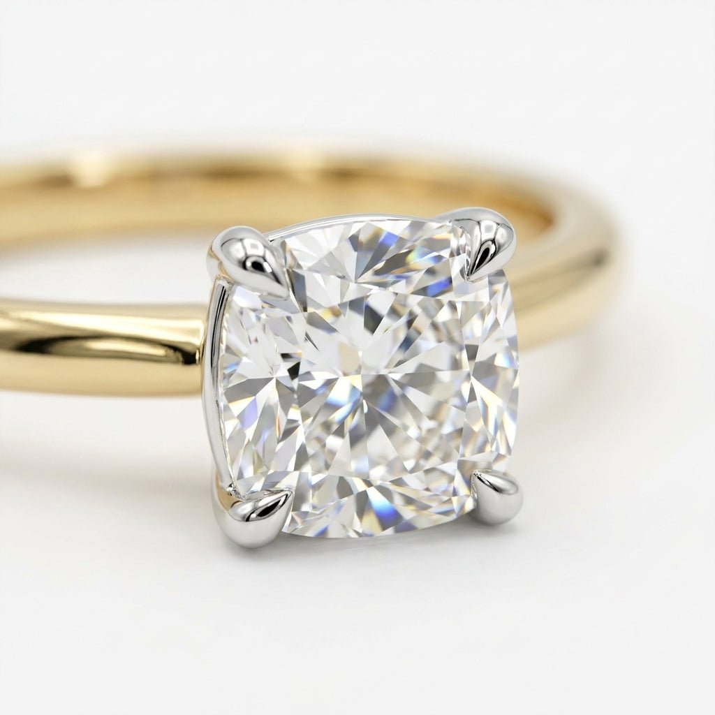 RM12841-350C Cushion solitaire engagement ring macro-sparkle