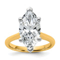 14k Two-tone 4 carat Certified Lab Grown Diamond VS+ F+ Marquise 8X Complete Solitaire Ring - authentic supplier studio photograph