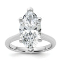 14k White Gold 4 carat Certified Lab Grown Diamond VS+ F+ Marquise 8X Complete Solitaire Ring - authentic supplier studio photograph