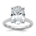 14k White Gold 4 carat Certified Lab Grown Diamond VS+ F+ Oval 8X Complete Solitaire Ring - authentic supplier studio photograph