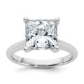 14k White Gold 4 carat Certified Lab Grown Diamond VS+ F+ Princess 8X Complete Solitaire Ring - authentic supplier studio photograph