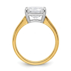 4 carat radiant lab grown diamond engagement ring - side profile