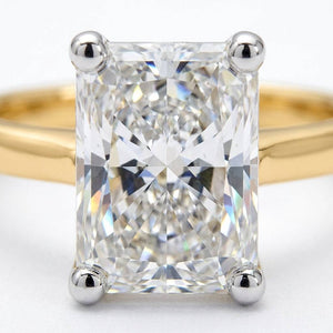 4 carat radiant lab grown diamond engagement ring - macro sparkle