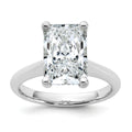 14k White Gold 4 carat Certified Lab Grown Diamond VS+ F+ Radiant 8X Complete Solitaire Ring - authentic supplier studio photograph
