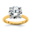 14k Two-tone 4 carat Certified Lab Grown Diamond VS+ F+ Round 8X Complete Solitaire Ring - authentic supplier studio photograph