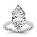 14k White Gold 5 carat Certified Lab Grown Diamond VS+ F+ Marquise 8X Complete Solitaire Ring - authentic supplier studio photograph