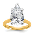 14k Two-tone 5 carat Certified Lab Grown Diamond VS+ F+ Pear 8X Complete Solitaire Ring - authentic supplier studio photograph
