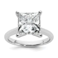 14k White Gold 5 carat Certified Lab Grown Diamond VS+ F+ Princess 8X Complete Solitaire Ring - authentic supplier studio photograph