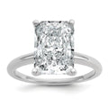 14k White Gold 5 carat Certified Lab Grown Diamond VS+ F+ Radiant 8X Complete Solitaire Ring - authentic supplier studio photograph