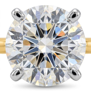 5 carat round lab grown diamond engagement ring - macro sparkle