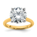 14k Two-tone 5 carat Certified Lab Grown Diamond VS+ F+ Round 8X Complete Solitaire Ring - authentic supplier studio photograph