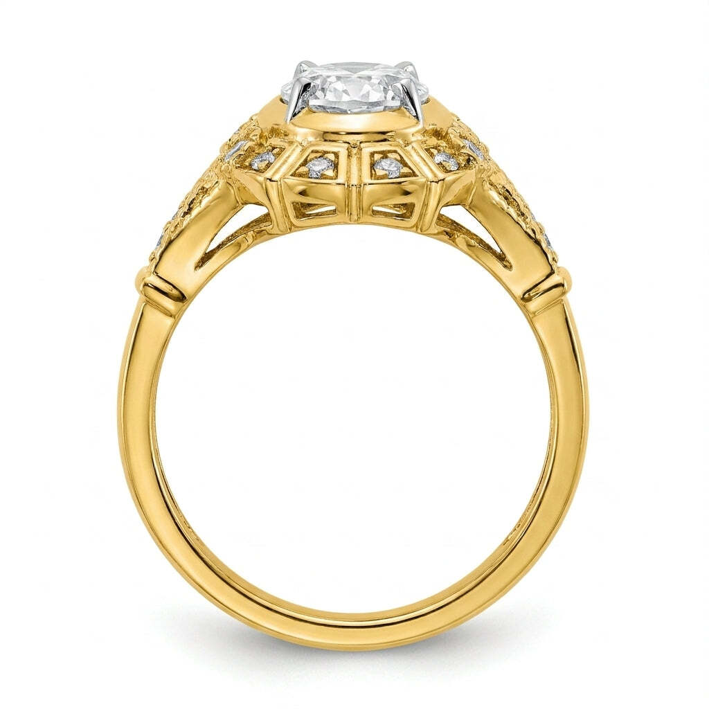 RM12990-150-LD Round solitaire engagement ring side-profile