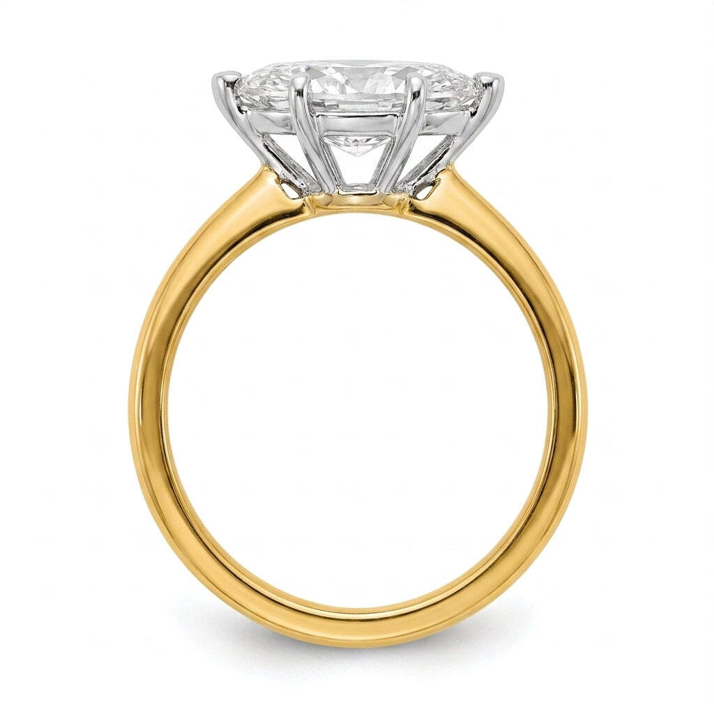 SOL-200MQ-0LD Marquise solitaire engagement ring side-profile