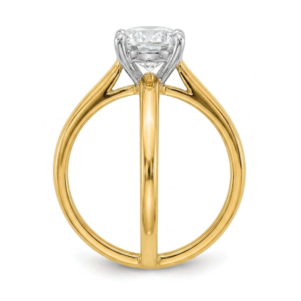 SOL-250O-0LD Oval solitaire engagement ring side-profile