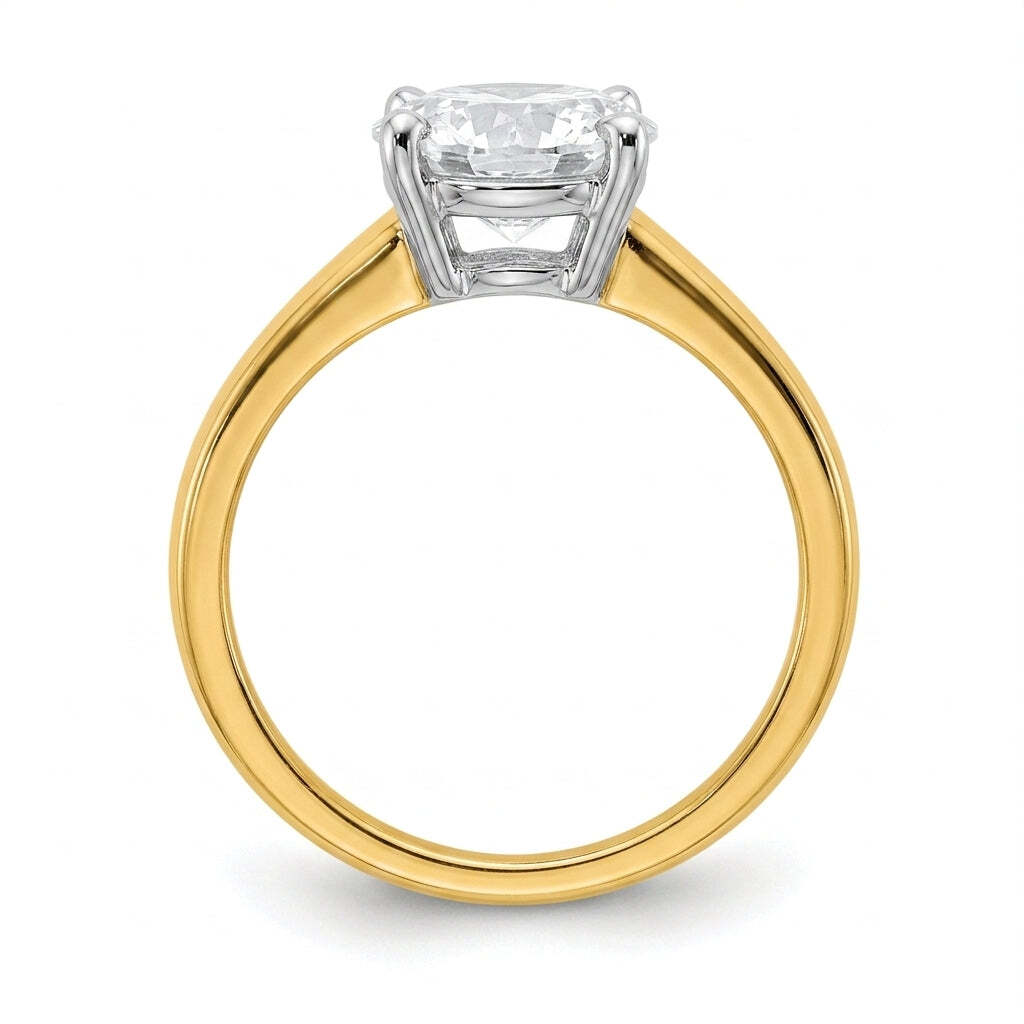 SOL-300R-0LD Round solitaire engagement ring side-profile