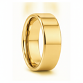 ARI flat polished gold-plated tungsten wedding band, studio hero shot