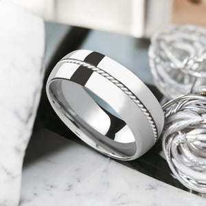 BALDWYN Tungsten Carbide men's wedding band, image 3