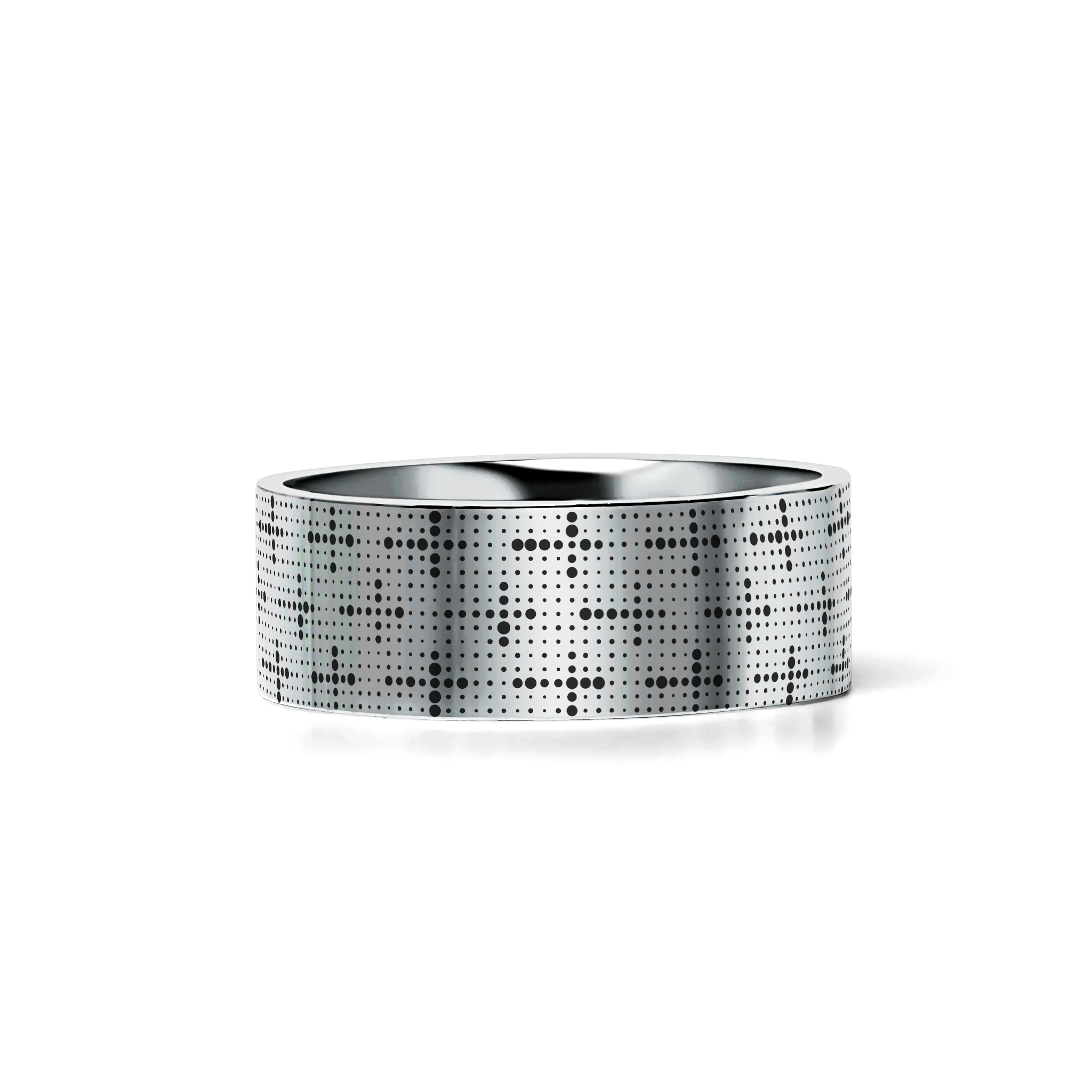 DEVOUT Silver tungsten Christian wedding ring — angle 2