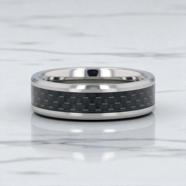 MAXIMA ring showing detail of inlay texture and finish