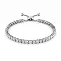 Adjustable Bolo Bracelet, 925 silver tennis bracelet studio hero photo on white, lab grown diamonds D color VVS