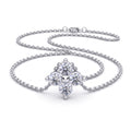 Four Stone Round Diamond Pendant With Chain, 925 silver pendant studio hero photo on white, lab grown diamonds D color VVS
