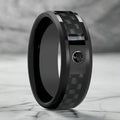 ABERDEEN Black Ceramic men's wedding band, image 1