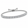 Adjustable Bolo Bracelet, lab grown diamonds in 925 silver, studio view
