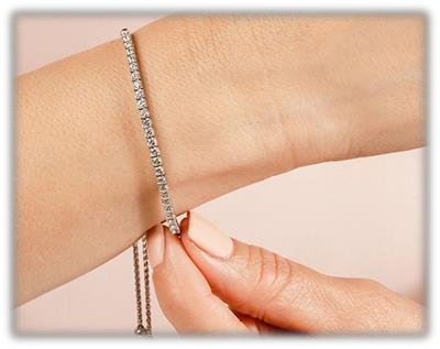 Adjustable Bolo Bracelet 925 silver lab grown diamond bracelet authentic supplier lifestyle photograph