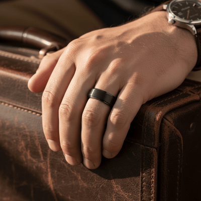 ALLIANCE — lifestyle on hand — men's tungsten carbide wedding ring | Aydins Jewelry