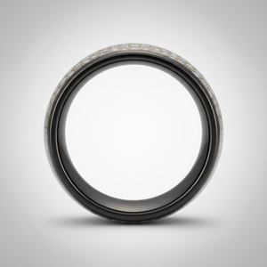AMANA — Center-through axial view — men's tungsten wedding ring.