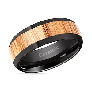 AMBROSE Black Ceramic men's wedding band, image 2
