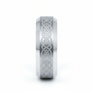 AMIS — angled view — men's tungsten carbide wedding ring | Aydins Jewelry