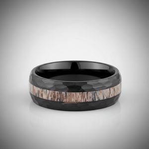 ANTLOR — Center-through axial view — men's tungsten wedding ring.
