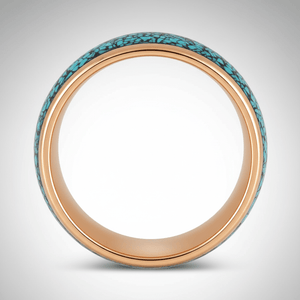 AQUAGLAZE — Center-through axial view — men's tungsten wedding ring.