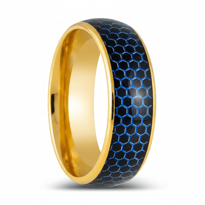 AQUAHEX — Hero product shot — men's tungsten wedding ring.