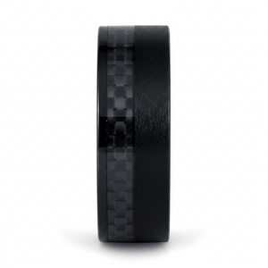 ARAE — Front-facing straight-on view — men's tungsten wedding ring.