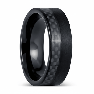 ARAE — Hero product shot — men's tungsten wedding ring.